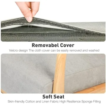 LUCKYERMORE Grey Rocking Chair for Nursery and Living Room