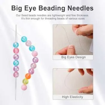 18 Pieces Big Eye Beading Needles for Jewelry Making