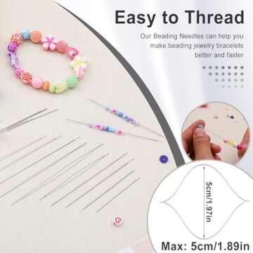 18 Pieces Beading Needles, 6 Sizes Seed Beads Needles Big Eye Beading Needles Collapsible Beading Needles Set for Jewelry Making with Needle Bottle