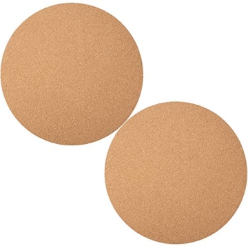 Boao 2 Packs Cork Coaster Round Cork Mat - 12 Inch Soft and Absorbent Mat for Kitchen, Planters, and...