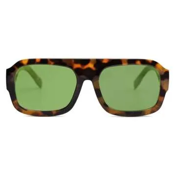 SOJOS Trendy Square Aviator Sunglasses for Womens Mens Polarized Plastic Frame Flat Top Designer Inspired Shades UV400 Sun Glasses SJ2281