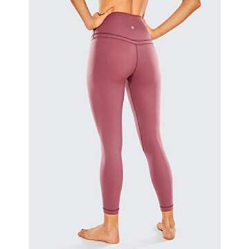 CRZ YOGA Womens Naked Feeling Workout 7/8 Yoga Leggings - 25 Inches High Waist Tight Pants Merlot Red Small