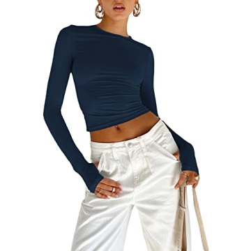 Women's Slim Fit Long Sleeve Crop Tops - Streetwear Essential