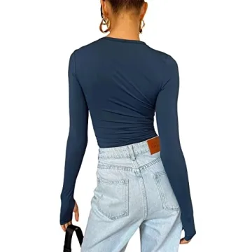 Women's Slim Fit Long Sleeve Crop Tops - Streetwear Essential