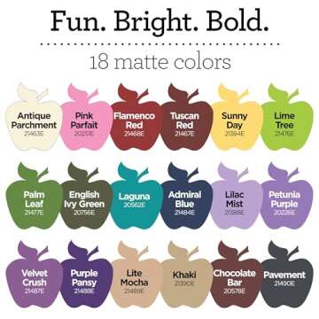 Apple Barrel PROMOABII Matte Finish Acrylic Craft Paint Set Designed for Beginners and Artists, Non-Toxic Formula That Works on All Surfaces, 2 Fl Oz (Pack of 18), 18 Colors May Vary, Count