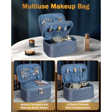Wedama Makeup Bag Gift Set: Stylish Double-Layer Velvet Organizer