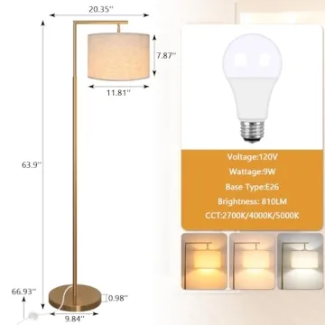 FAGUANGAO Adjustable Gold Floor Lamp for Modern Spaces