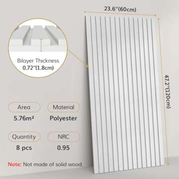 TONOR 8-Pack Self-Adhesive Acoustic Panels for Superior Soundproofing