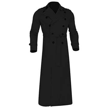 Ymosrh Men's Casual Trench Coat - Windproof & Stylish
