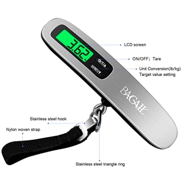 Accurate and Portable BAGAIL Digital Luggage Scale