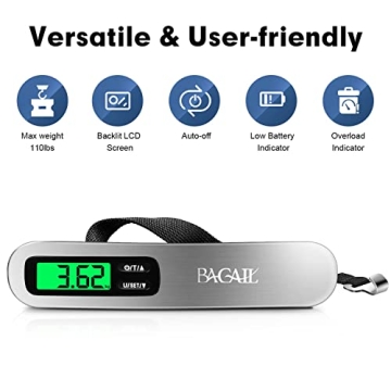 Accurate and Portable BAGAIL Digital Luggage Scale