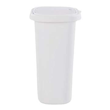 Rubbermaid Spring Top Trash Can with Lid, 13-Gallon, White, Plastic Garbage Bin/Wastebasket for Home/Kitchen/Bathroom/Garage