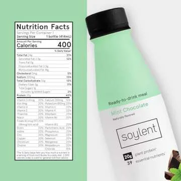 Soylent Mint Chocolate Meal Replacement Shake, Plant-Based Nutrition