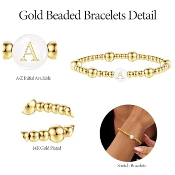 Sistble Enewton Gold Initial Beaded Bracelet