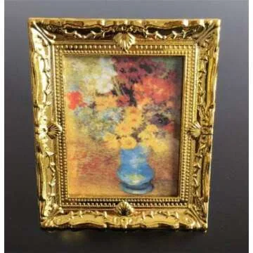 Elegant 1:12 Miniature Wooden Adornment Picture for Minihouses