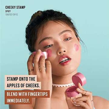 Kaja Blush - Cheeky Stamp | Gift, 7 Shades, Buildable & Blendable Shade with Heart-shaped Applicator...