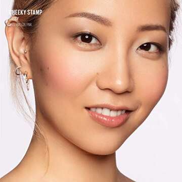 Kaja Blush - Cheeky Stamp | Gift, 7 Shades, Buildable & Blendable Shade with Heart-shaped Applicator, Coral Finish, 05 Sassy, 0.17 Oz