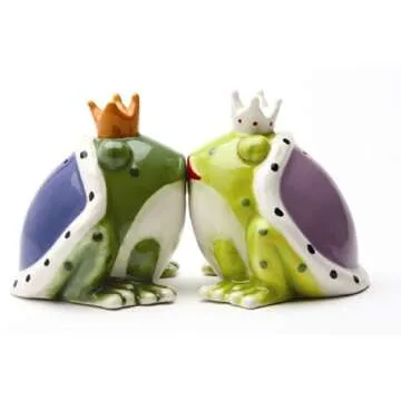 Pacific Giftware Kiss a lot of Frogs Royal Salt & Pepper Shakers Set S/P