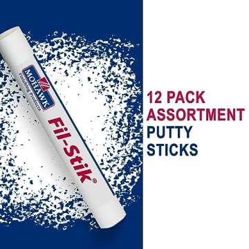 Mohawk Finishing Products Fill Stick (Fil-Stik©) Putty Stick 12 Pk Assortment for Wood Furniture Cabinet Touch-Up- Rub On Semi-Soft Wax Filler Stick (M230-1250)