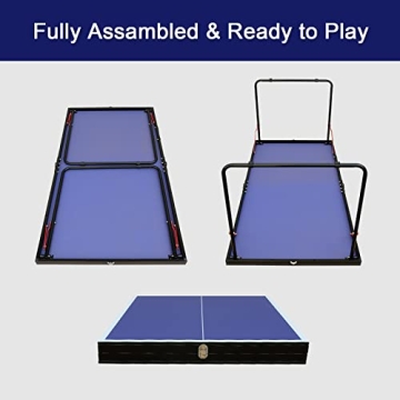 HaoKang Foldable Portable Mid-Size Ping-Pong Table Set
