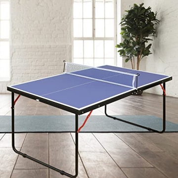 HaoKang Foldable Portable Mid-Size Ping-Pong Table Set