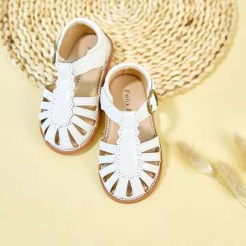 Comfortable Ivory White Toddler Sandals for Parties