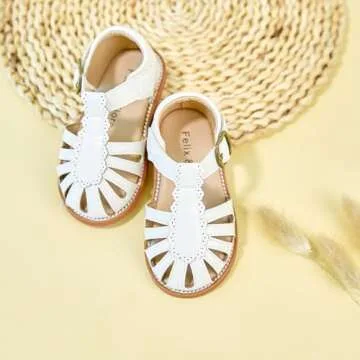 Comfortable Ivory White Toddler Sandals for Parties