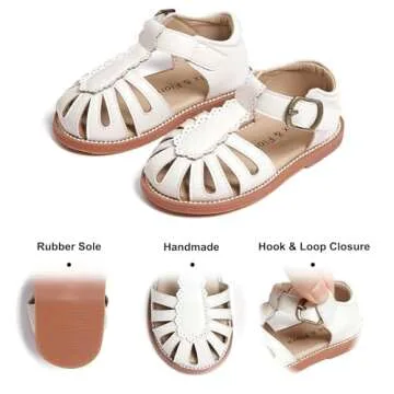Comfortable Ivory White Toddler Sandals for Parties