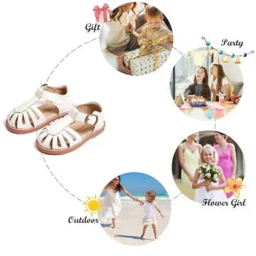 Comfortable Ivory White Toddler Sandals for Parties