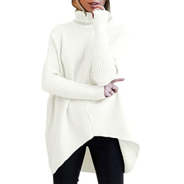 ANRABESS Womens Oversized Turtleneck Batwing Long Sleeve Casual Cozy Baggy Knit Pullover Tunic Sweat...