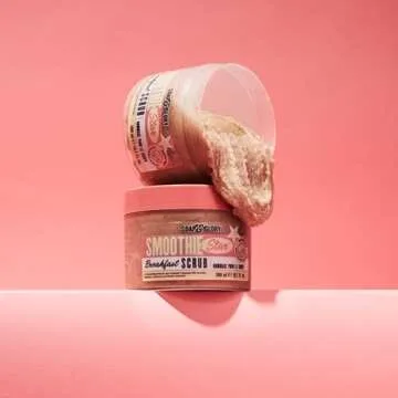Soap & Glory Smoothie Star Exfoliating Body Scrub - Buff & Smooth Skin - Almond & Caramel Scented Body Polish - Brightening Scrub with Honey Extract + Sweet Almond Oil (300ml)