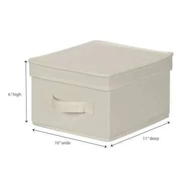 Household Essentials Storage Box with Lid - Natural Beige