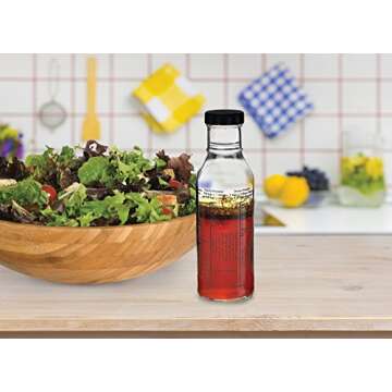 Kolder, Made in the USA Salad Dressing Mixer Bottle with 8 Classic Light Recipes, Set of 2, 13-Ounce...