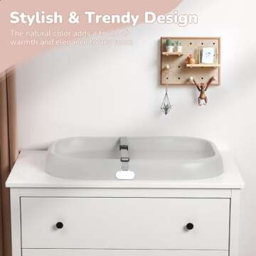 Tawbutiar Changing Pad,Organic 100% Natural Premium Latex from Malaysia Jungle,28"×16.5" Baby Ergonomic Design,Non-Slip,Easy to Clean,IPX7 Waterproof,Fits Changing Table and Dresser,Lightweight(Gray)