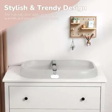 Tawbutiar Changing Pad,Organic 100% Natural Premium Latex from Malaysia Jungle,28"×16.5" Baby Ergonomic Design,Non-Slip,Easy to Clean,IPX7 Waterproof,Fits Changing Table and Dresser,Lightweight(Gray)