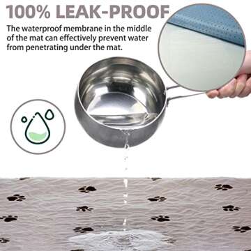 PUPTECK Washable Pee Pads for Dogs - 2 Pack 36" x 41" Waterproof Reusable Puppy Potty Training Pads Whelping Mat- Fast Absorption Non-Slip Pet Food Feeding Mat - Pad for Small Animals