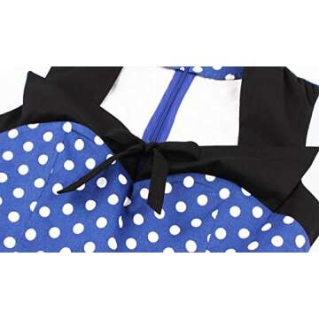 Nihsatin Women's Sleeveless Polka Dot 1950s Vintage Style Cocktail Party Dress