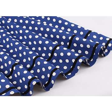 Nihsatin Women's Sleeveless Polka Dot 1950s Vintage Style Cocktail Party Dress