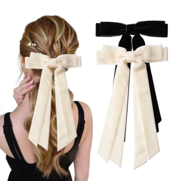 Elegant Velvet Hair Bows Clips for Women - 2Pcs Stunning Hair Accessories
