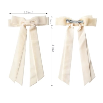 Elegant Velvet Hair Bows Clips - 2Pcs Stylish Accessories