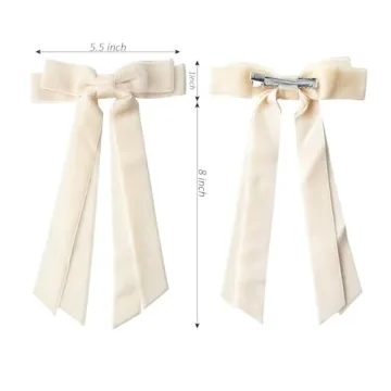 Elegant Velvet Hair Bows Clips - 2Pcs Stylish Accessories
