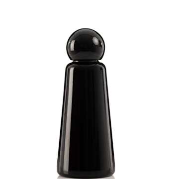 Lund London Sports Bottle – Midnight Black, 500ml, Stainless Steel, Insulated, Reusable, Leak Proo...