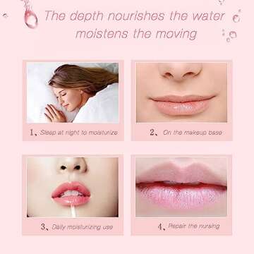 Moisturizing Lip Sleeping Mask, Hydrating & Prevention Dry and Cracked Lip Scrubs Exfoliator & Moisturizer, Sleeping Lip Care Mask Long Lasting Nourishing Lip Balm, Reduce Lip Wrinkle Line