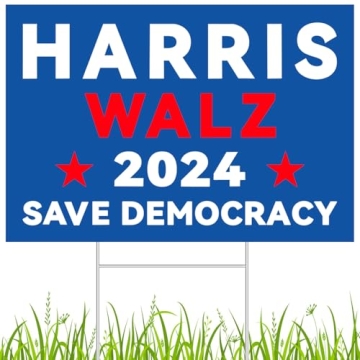 Harris Walz 2024 Yard Sign - Double Sided Lawn Sign 18" x 12"