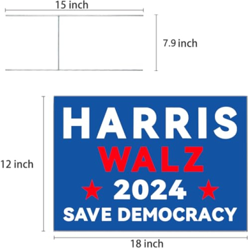 Harris Walz 2024 Double-Sided Yard Sign with H-Stake