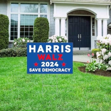 Harris Walz 2024 Double-Sided Yard Sign with H-Stake