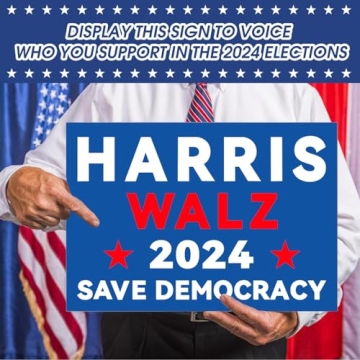Harris Walz 2024 Double-Sided Yard Sign with H-Stake