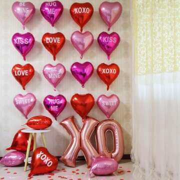 Belscebels Happy Galentines Day Decorations for Party Supplies, Heart Balloons & Banner