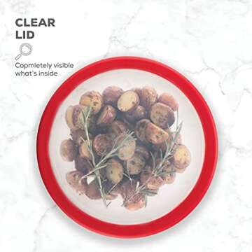 Superior Glass Mixing Bowls Set with Lids - 8-Piece with BPA-Free lids, Space-Saving Nesting Bowls - Easy Grip & Stable Design for Meal Prep & Food Storage - For Cooking, Baking