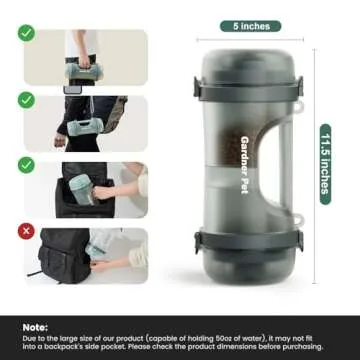 Gardner Pet 2-in-1 Travel Dog Water Bottle for Adventures